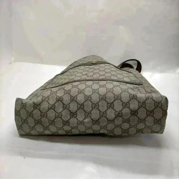 Gucci Tote Bag Vintage Sherry Line Brown PVC Certified Authentic - Picture 6 of 12